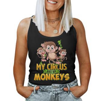 Funny Mom My Circus My Monkeys Mother Dad Kids Women Tank Top Basic Casual Daily Weekend Graphic - Seseable