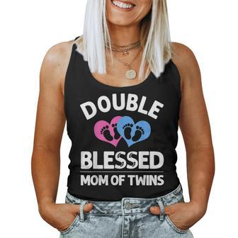 Funny New Mom Of Twins Gift For Women Mother Announcement Women Tank Top Basic Casual Daily Weekend Graphic - Seseable