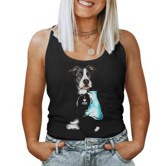 Funny Pit Bull Dog I Love Mom Tattoo Pit Bull Lover Gift Women Tank Top Basic Casual Daily Weekend Graphic - Seseable