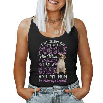 Funny Puggle Mom Dog Lovers Gift Women Tank Top Basic Casual Daily Weekend Graphic - Seseable