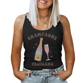Funny Saying Lovers Champagne Problems Party For Womens Women Tank Top Basic Casual Daily Weekend Graphic - Seseable