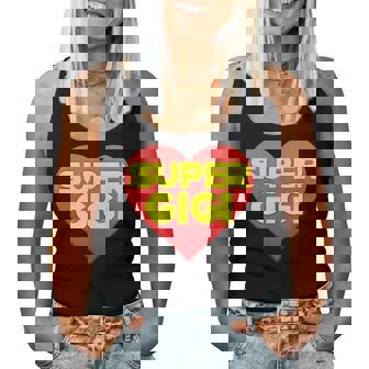 Funny Superhero Super Gigi Mothers Day Hero Women Tank Top Basic Casual Daily Weekend Graphic - Thegiftio