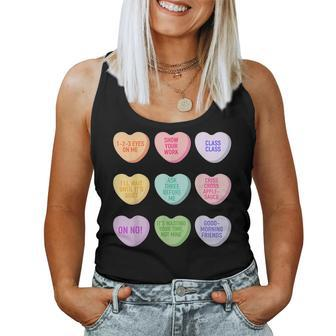 Funny Teacher Valentines Day Conversation Heart School V4 Women Tank Top Basic Casual Daily Weekend Graphic - Seseable