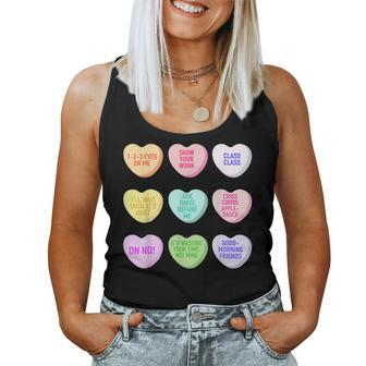 Funny Teacher Valentines Day Conversation Heart School V5 Women Tank Top Basic Casual Daily Weekend Graphic - Seseable