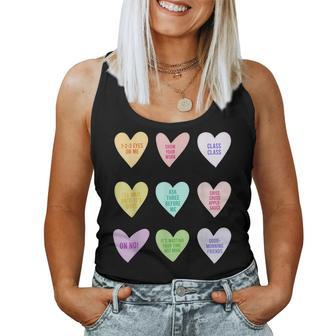 Funny Teacher Valentines Day Conversation Heart School Women Tank Top Basic Casual Daily Weekend Graphic - Seseable