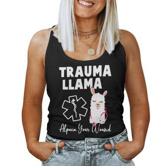 Funny Trauma Llama Alpaca Your Wound Nurse Gift Women Tank Top Basic Casual Daily Weekend Graphic - Seseable