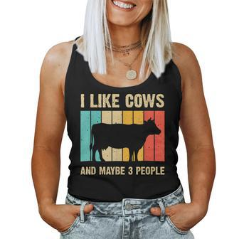 Funny Vintage Cow Design Cow Farmer Men Women Cattle Lover Women Tank Top Basic Casual Daily Weekend Graphic - Seseable