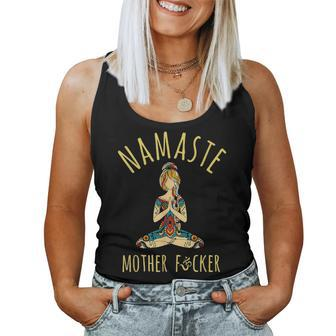 Funny Yoga Humor Namaste Mother Fucker Vintage Budda Zen Women Tank Top Basic Casual Daily Weekend Graphic - Seseable