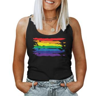 Gay Pride Rainbow Flag Paint Lgbt World Pride Day Women Tank Top | Mazezy