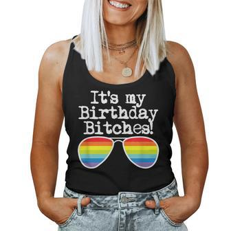 Gay Pride Rainbow Lgbt Its My Birthday Bitches Women Tank Top Basic Casual Daily Weekend Graphic - Seseable