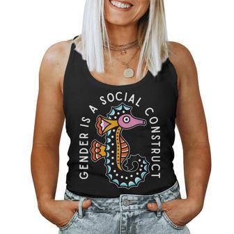Gender Is A Social Construct Seahorse Sea Creature Women Tank Top Basic Casual Daily Weekend Graphic - Seseable