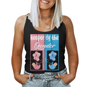 Gender Reveal Keeper Of The Gender Party Idea Auntie Women Tank Top | Mazezy