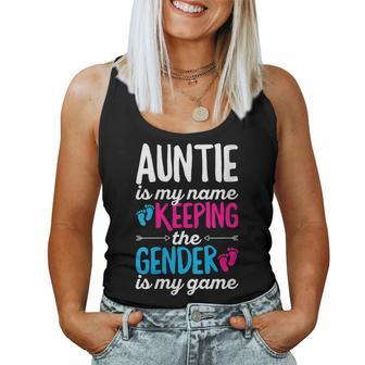 Womens Gender Reveal Quote For A Keeper Of The Gender Auntie Women Tank Top | Mazezy