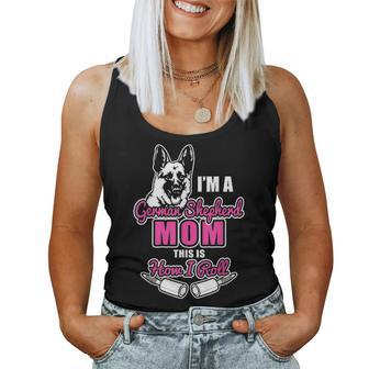 German Ghepherd Mom Mama Gifts For Women How I Roll Women Tank Top Basic Casual Daily Weekend Graphic - Seseable
