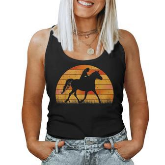 Girl Horse Riding Sunset Graphic Great Women Tank Top | Mazezy