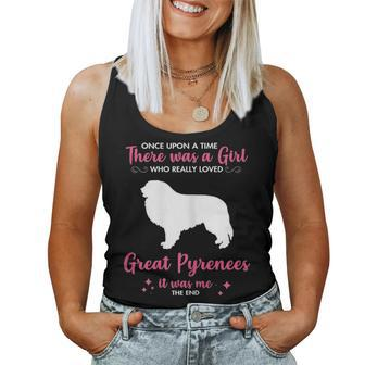 Girl Loves Great Pyrenees Dog Gift For Men Women Mom Dad Him Women Tank Top Basic Casual Daily Weekend Graphic - Seseable