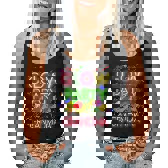 Glow Party Squad Grandma Paint Splatter Glow Party Matching Women Tank Top | Mazezy