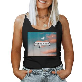 God Is Good With Clothing With Background Women Tank Top Basic Casual Daily Weekend Graphic - Thegiftio UK