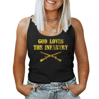 God Loves The Infantry Combat Infantryman 11B Cib Women Tank Top Basic Casual Daily Weekend Graphic - Seseable