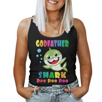 Godfather Shark Funny Fathers Day Gift For Mens Dad Women Tank Top Basic Casual Daily Weekend Graphic - Seseable