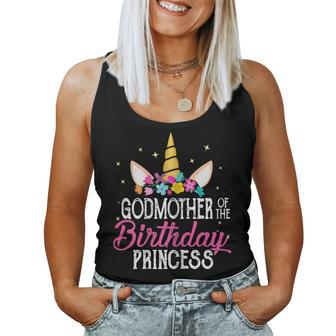 Godmother Of The Birthday Princess Mother Girl Unicorn Bday Women Tank Top Basic Casual Daily Weekend Graphic - Thegiftio