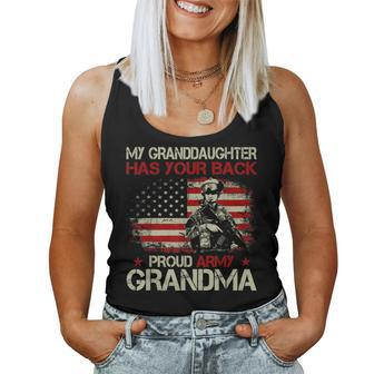 My Granddaughter Has Your Back Proud Army Grandma Women Tank Top | Mazezy