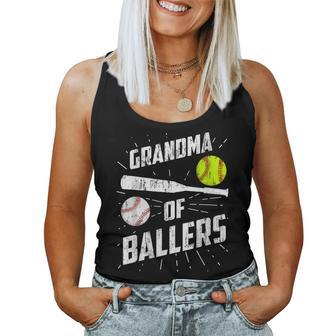 Womens Grandma Of Ballers Baseball Softball Women Tank Top | Mazezy
