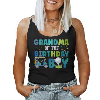 Womens Grandma Of The Birthday Boy Golf Themed Matching Party Women Tank Top | Mazezy