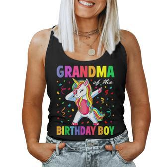 Grandma Of The Birthday Party Gifts Boys Dabbing Unicorn Women Tank Top Basic Casual Daily Weekend Graphic - Seseable