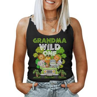 Grandma Of The Wild One Zoo Truck Birthday Safari Jungle Women Tank Top | Mazezy