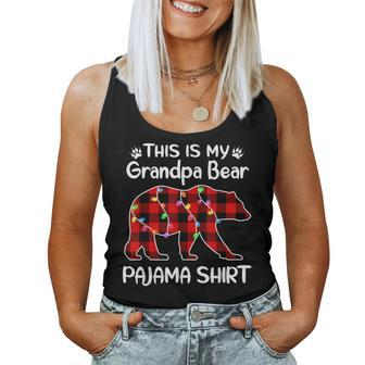 Grandpa Bear Pajama Lights Christmas For Family Women Tank Top | Mazezy