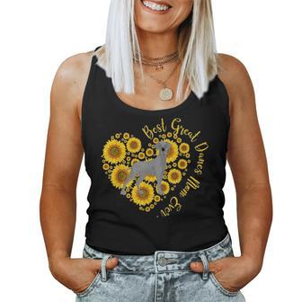 Great Danes Mom Sunflower Heart Funny Mothers Day Women Tank Top Basic Casual Daily Weekend Graphic - Seseable