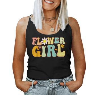 Groovy Flower Girl A Bridesmaid Proposal Flower Girl Toddler Women Tank Top | Mazezy