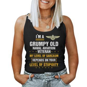 Grumpy Old Naval Aviation Veteran Soldier Christmas Women Tank Top | Mazezy