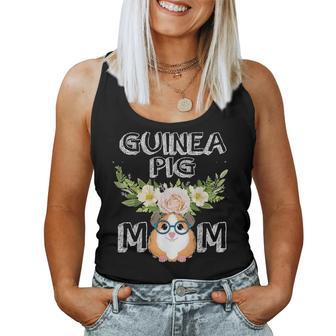Guinea Pig Mom Floral Style Mothers Day Outfit Gift Women Tank Top Basic Casual Daily Weekend Graphic - Seseable