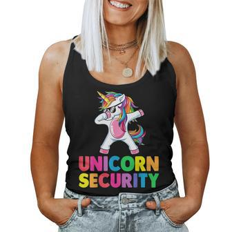 Halloween Dad Mom Daughter Adult Costume Unicorn Security Women Tank Top | Mazezy