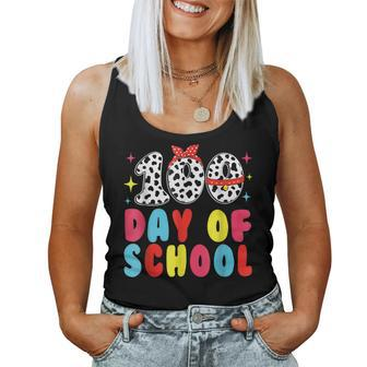 Happy 100 Day Of School Students Kids Dalmatian Dog Teachers Women Tank Top Basic Casual Daily Weekend Graphic - Seseable