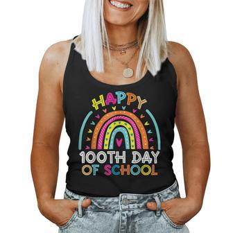 Happy 100Th Day Of School Teacher Kids 100 Days Rainbow V6 Women Tank Top Basic Casual Daily Weekend Graphic - Thegiftio UK