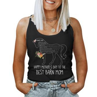 Happy To The Best Barn Mom Floral Horse Women Tank Top | Mazezy