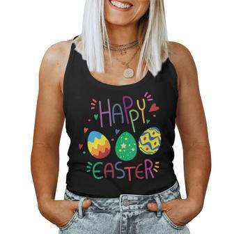 Womens Happy Easter Cute Egg Christian Or Catholic Holiday Women Tank Top | Mazezy