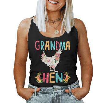 Happy Mothers Day Proud Grandma Floral Chicken Hen Lover Women Tank Top Basic Casual Daily Weekend Graphic - Thegiftio UK
