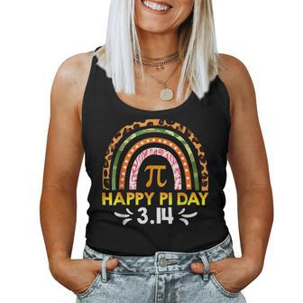 Happy Pi Day Math Teacher Rainbow Funny Pi Day 314 Women Tank Top Basic Casual Daily Weekend Graphic - Seseable
