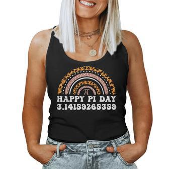 Happy Pi Day Mathematic Math Teacher Gift Leopard Rainbow V8 Women Tank Top Basic Casual Daily Weekend Graphic - Seseable