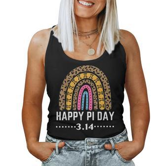 Happy Pi Day Mathematic Math Teacher Gifts Leopard Rainbow V5 Women Tank Top Basic Casual Daily Weekend Graphic - Seseable