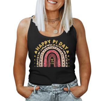 Happy Pi Day Mathematic Math Teacher Gifts Leopard Rainbow V8 Women Tank Top Basic Casual Daily Weekend Graphic - Seseable
