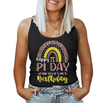 Happy Pi Day Mathematic Math Teacher Gifts Leopard Rainbow Women Tank Top Basic Casual Daily Weekend Graphic - Seseable