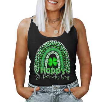 Happy St Patricks Day Cute Rainbow St Patricks Day Women Tank Top Basic Casual Daily Weekend Graphic - Seseable