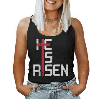 He Is Risen Cross Jesus Easter Christian Religious Men Ns Women Tank Top Basic Casual Daily Weekend Graphic - Seseable