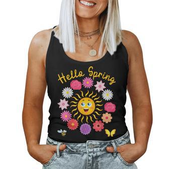 Hello Spring Sun Flower Women Easter Mothers Day Woman Mom Women Tank Top Basic Casual Daily Weekend Graphic - Seseable