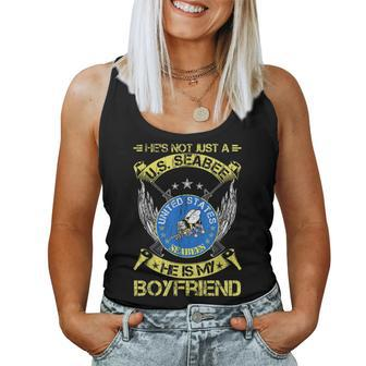 Hes Not Just A Us Seabee Veteran He Is My Boyfriend Women Tank Top Basic Casual Daily Weekend Graphic - Seseable